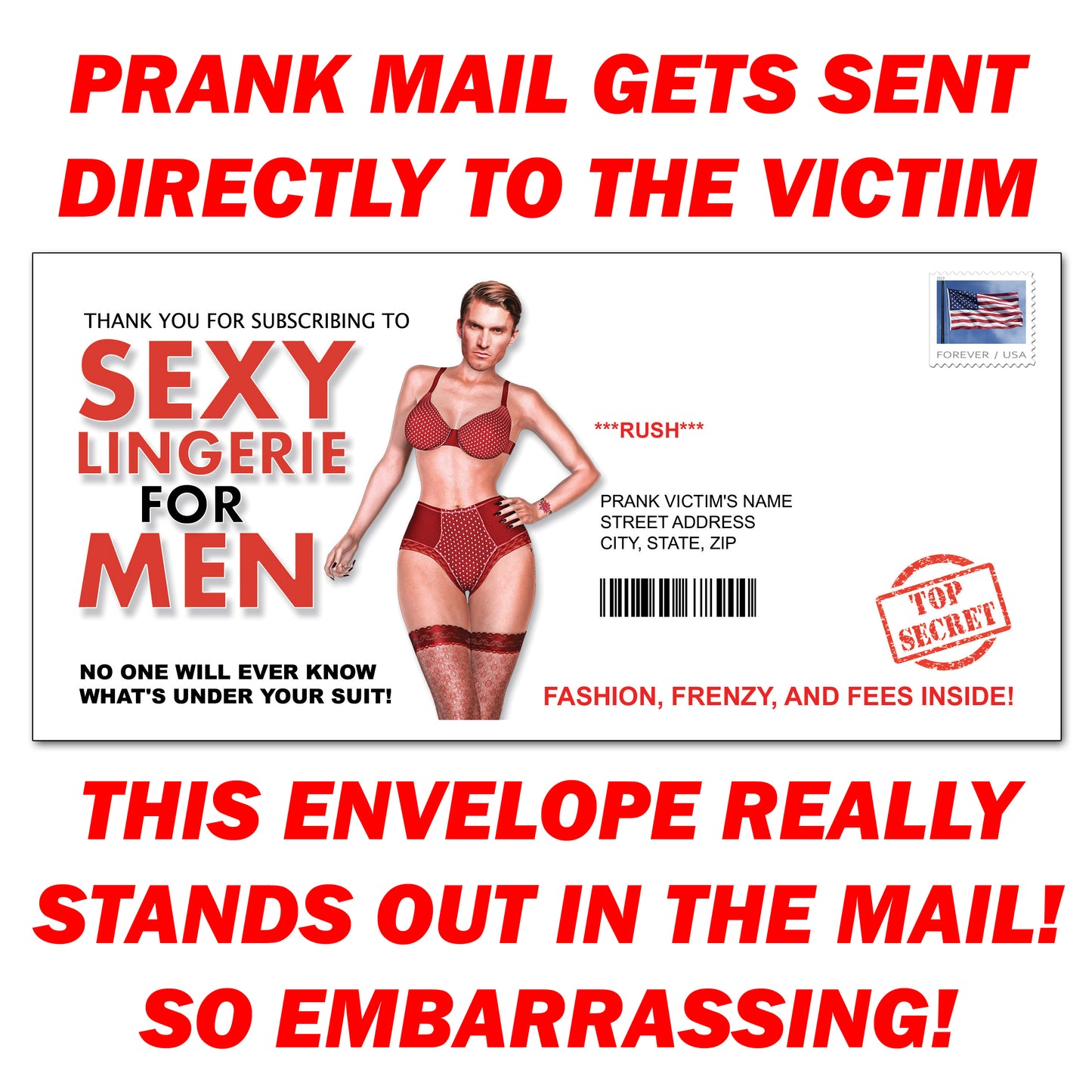 Sexy Lingerie for Men Mail Prank Letter