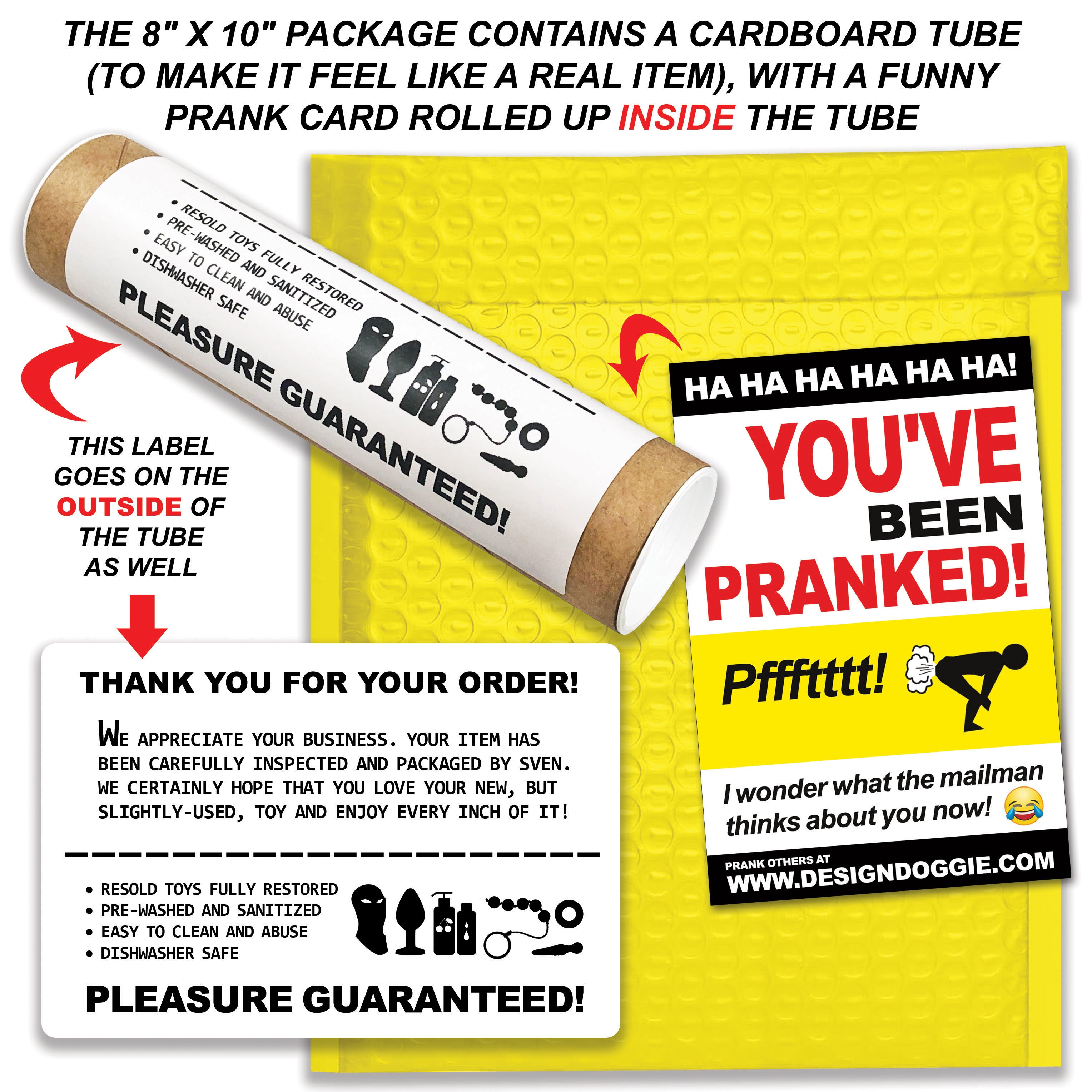 Slightly Used Sex Toys Prank Mail Design Doggie