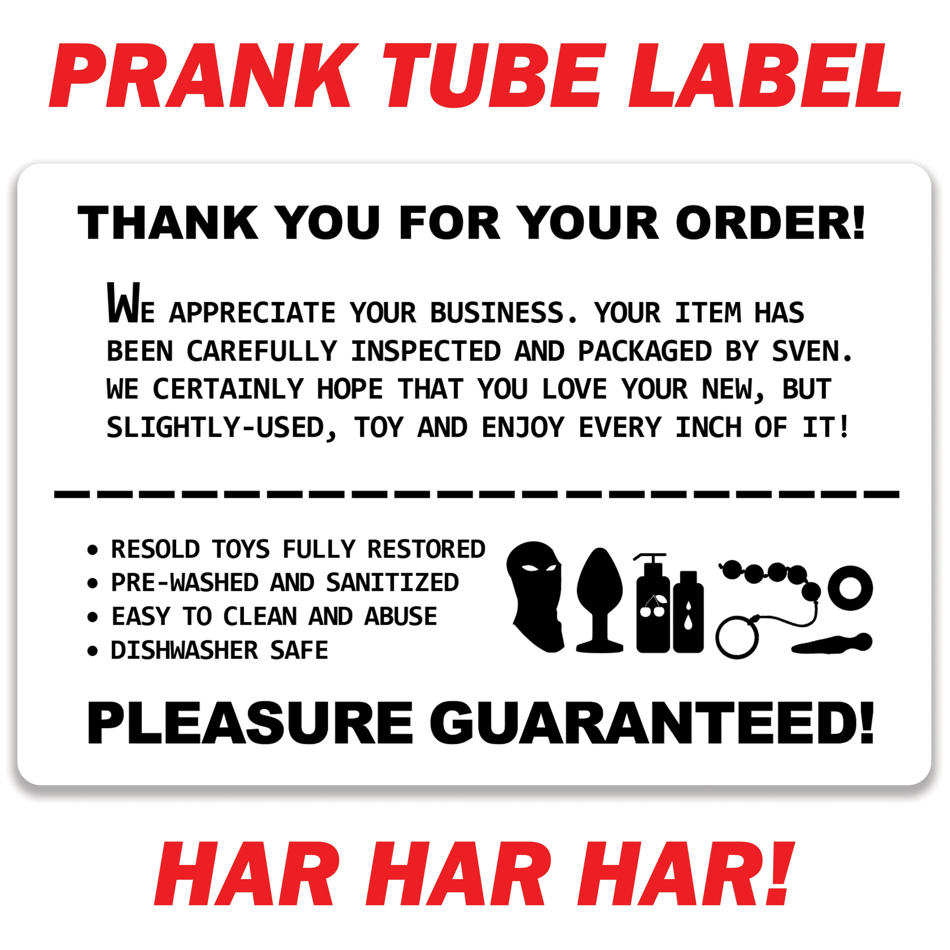 Slightly Used Sex Toys Prank Mail Design Doggie