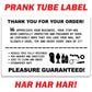 Prank Tube Label Gag
