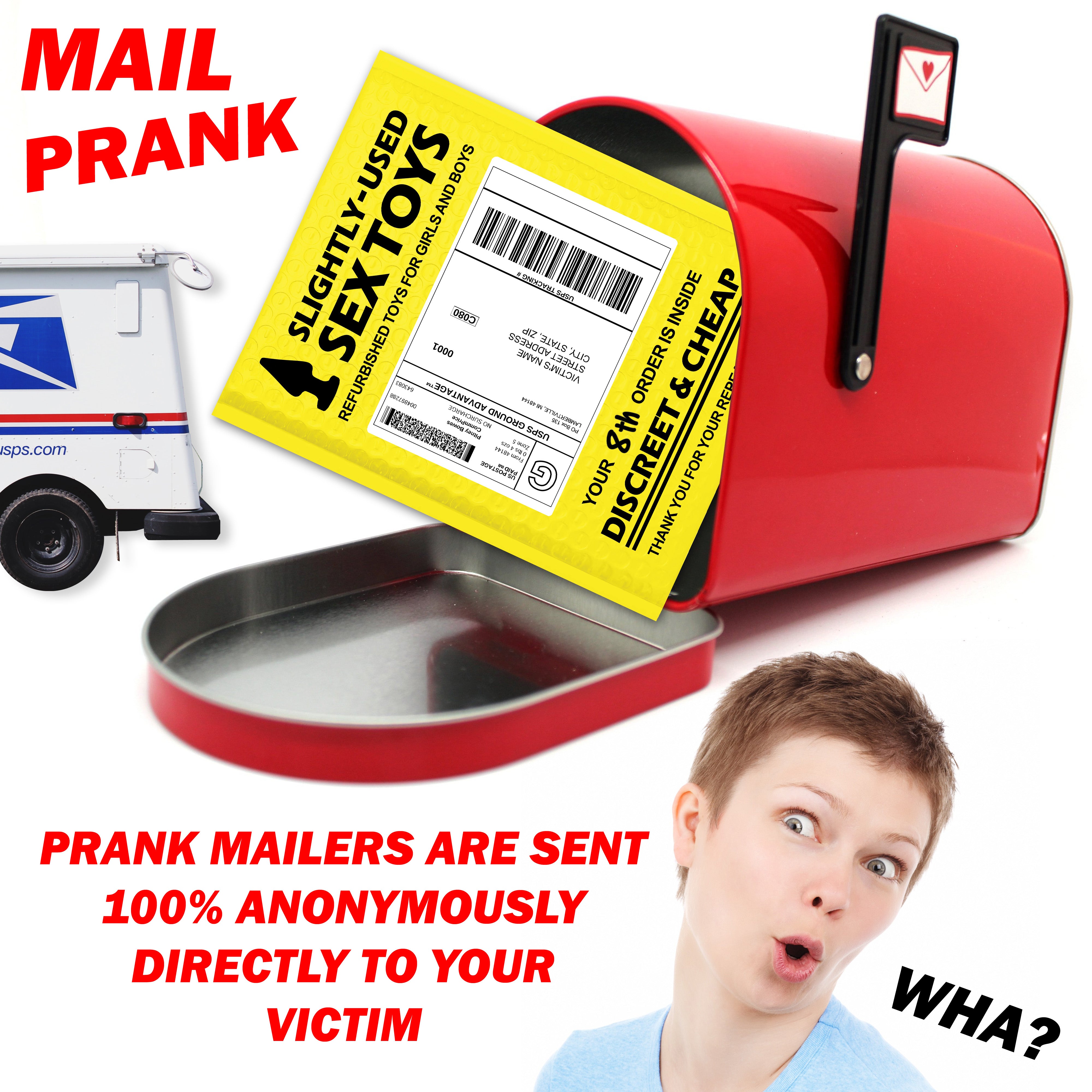 Slightly Used Sex Toys Prank Mail Design Doggie