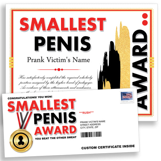 The Smallest Penis Award Prank Mail