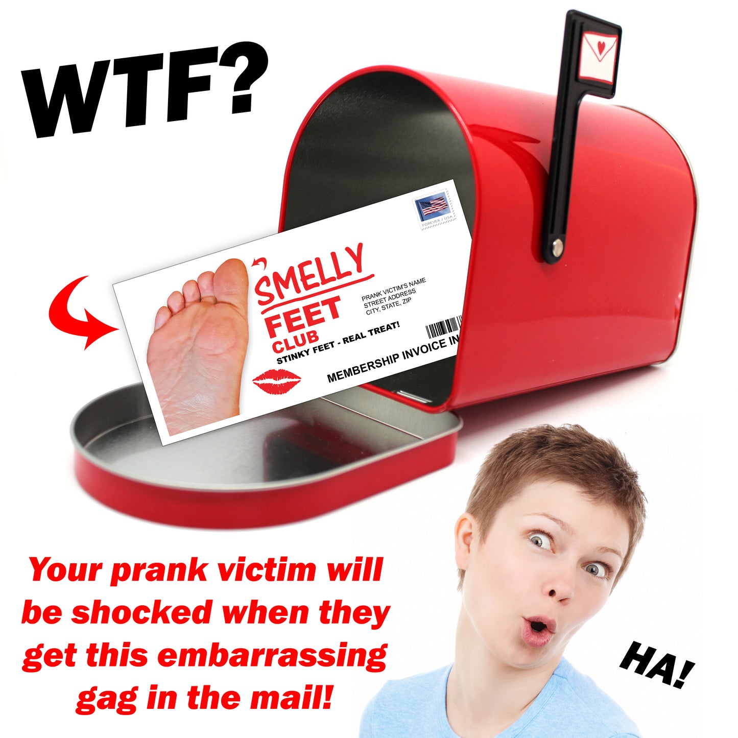Prank Mail Smelly Feet Club Letter