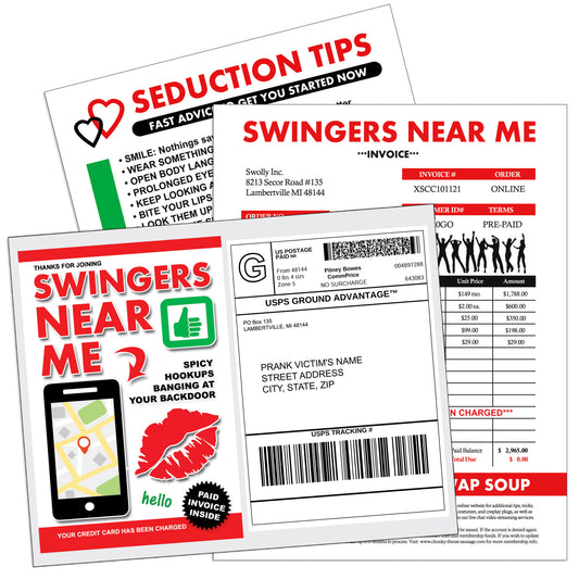 Swingers Near Me Fake Document Prank Mail Packet