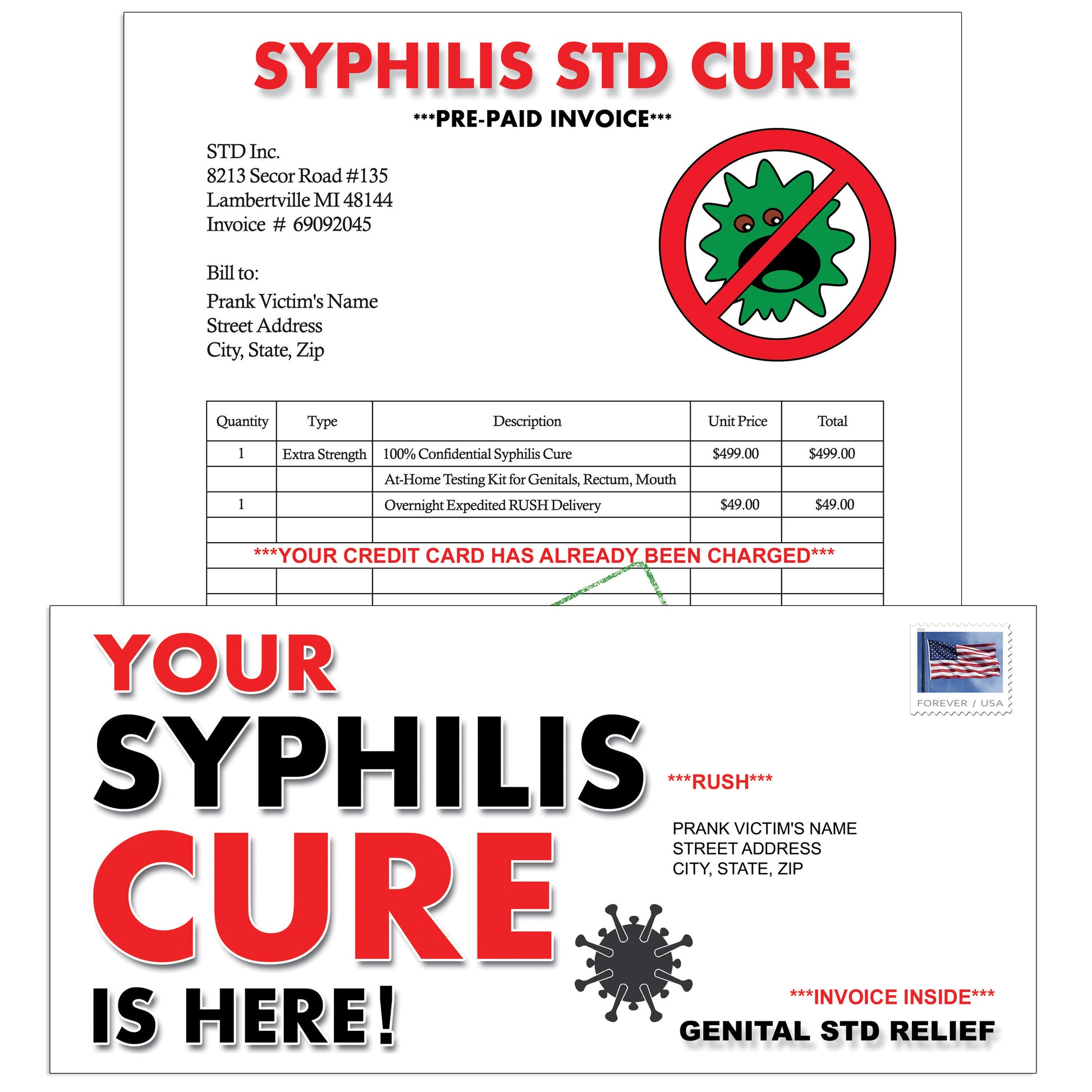 Syphilis Cure Prank Letter