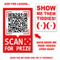 Show Me Them Tiddies QR Code Prank Prize Stickers - 15 QTY