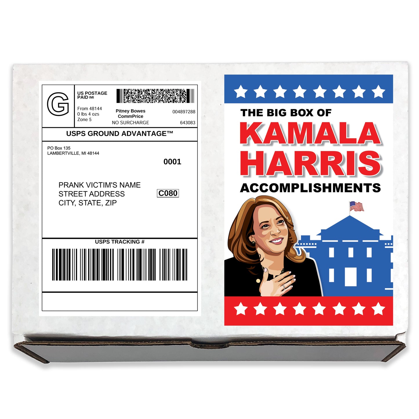 Big Box of Kamala Harris Accomplishments Prank Mail Box