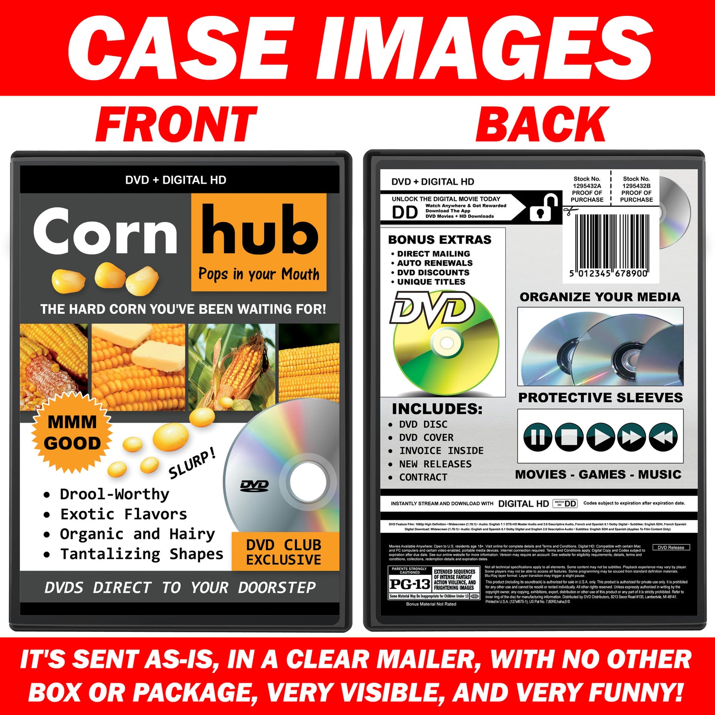 Corn Hub DVD Invoice Prank Mail Joke Gift