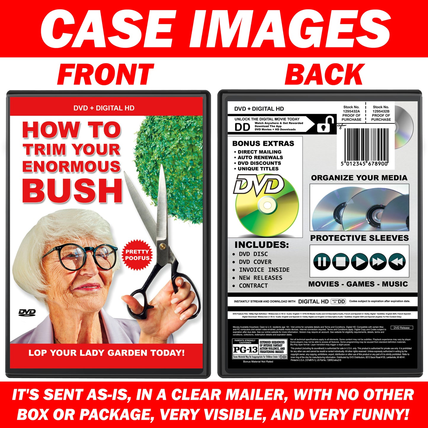 Trim Your Enormous Bush DVD Invoice Prank Mail Joke Gift