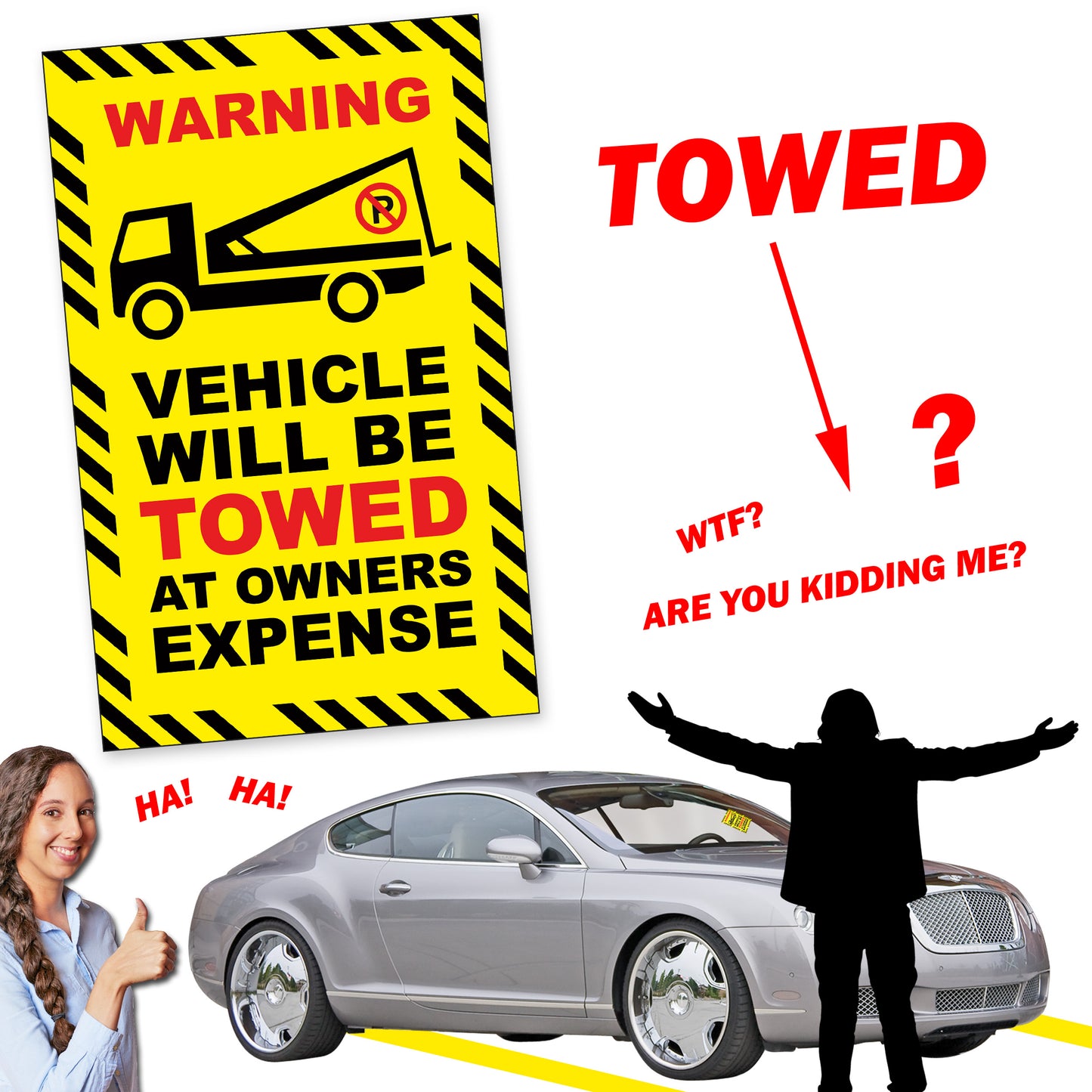 Prank Towing Parking Violation Stickers for Windshields of Bad Drivers - 12 Qty (Copy)