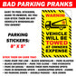 Prank Towing Parking Violation Stickers for Windshields of Bad Drivers - 12 Qty (Copy)