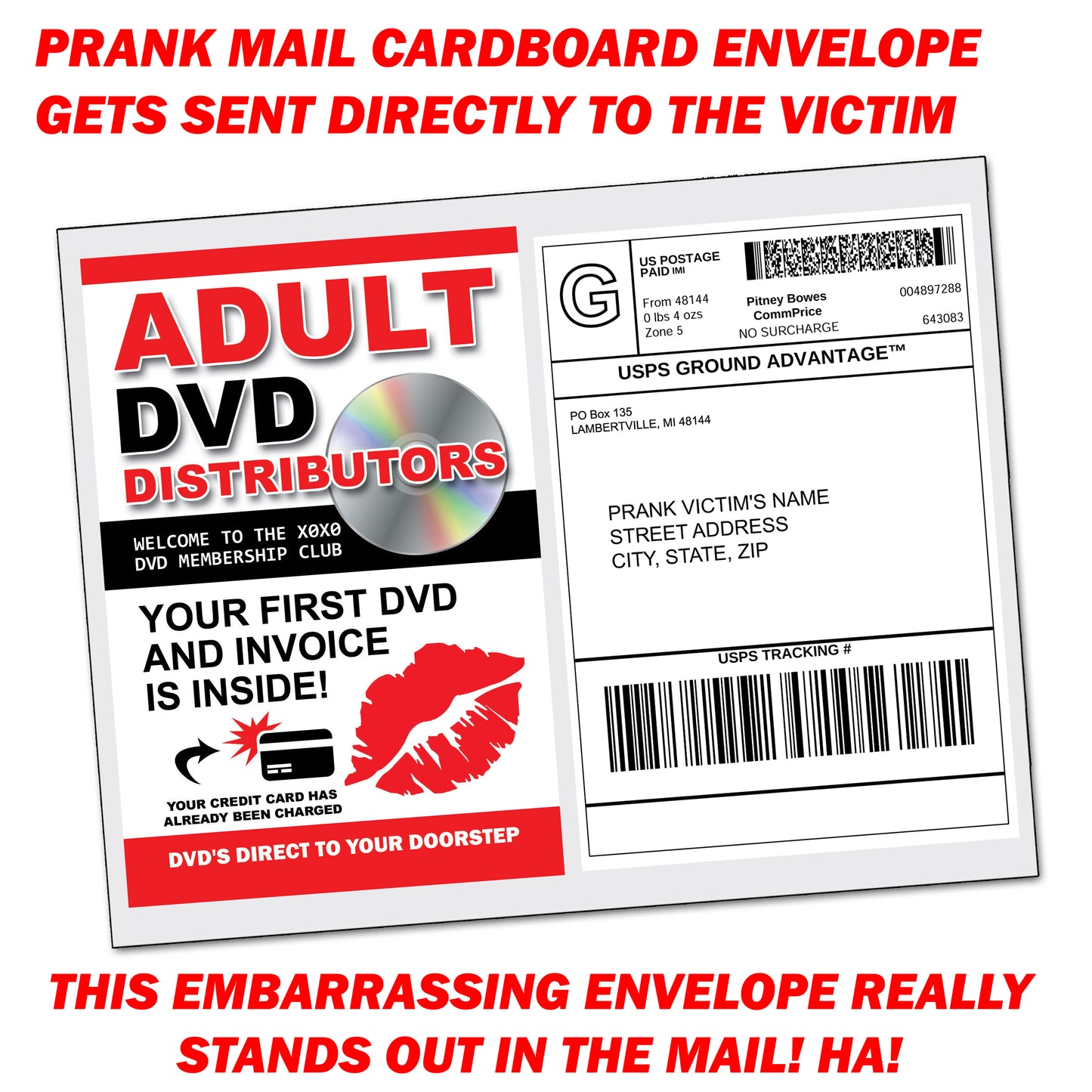 Prank Trim Your Bush DVD Club Membership Prank Mail Packet