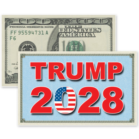 Trump 2028 Fake $100 Bill Money Drop Cards Prank