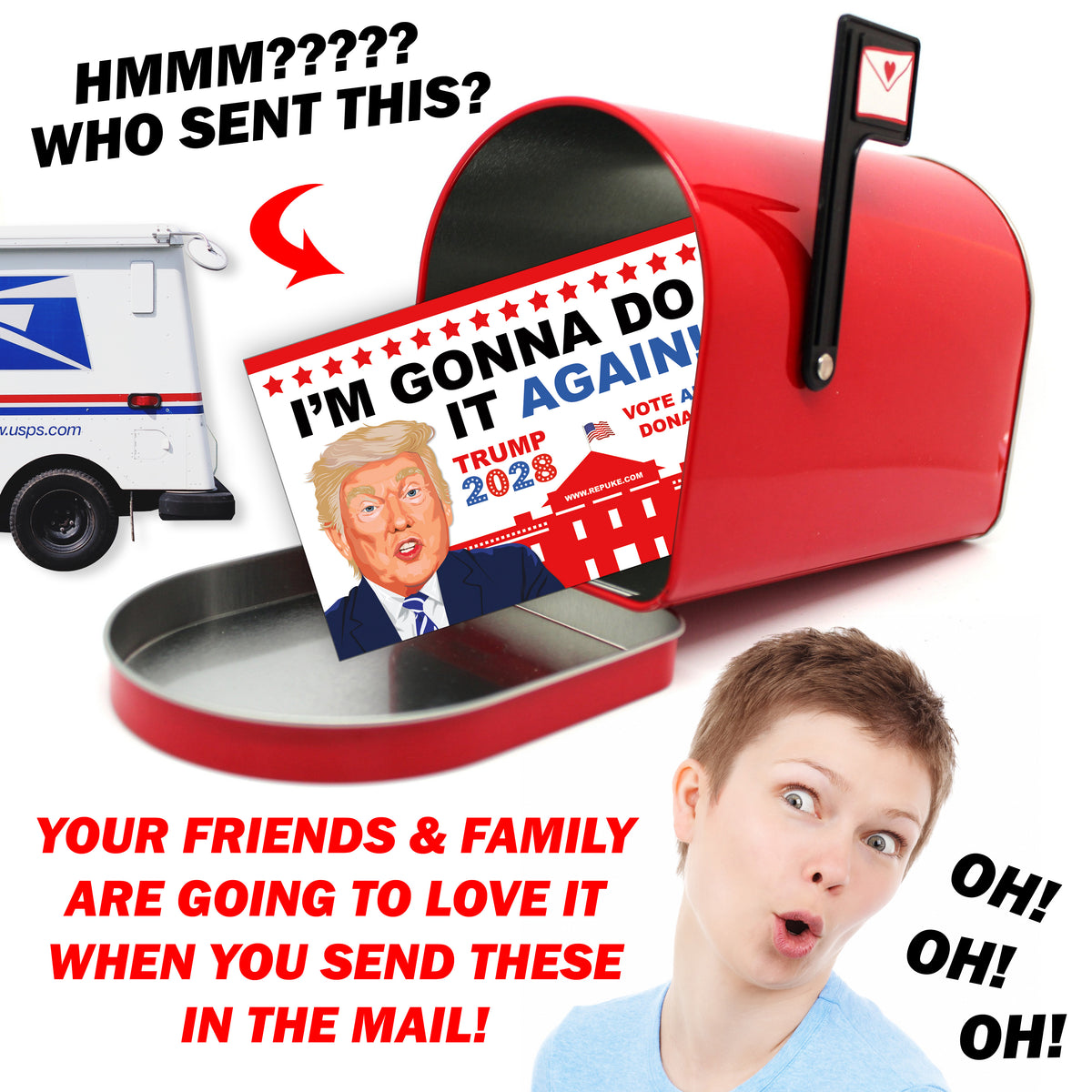 Donald Trump 3rd Term 2028 I'm Gonna Do It Again Prank Postcards 12 Pack