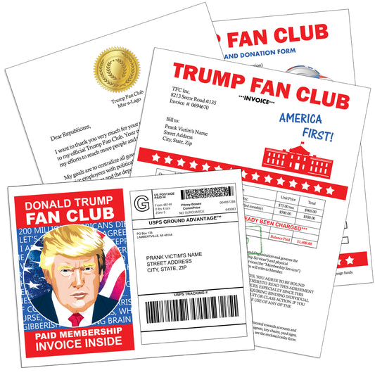 Donald Trump Fan Club Prank Packet