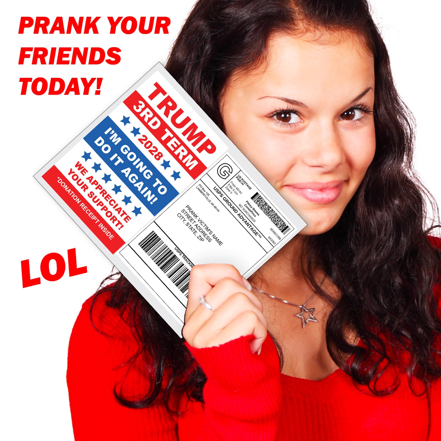 Donald Trump 3rd Term 2028 Donation Prank Political Packet Mail