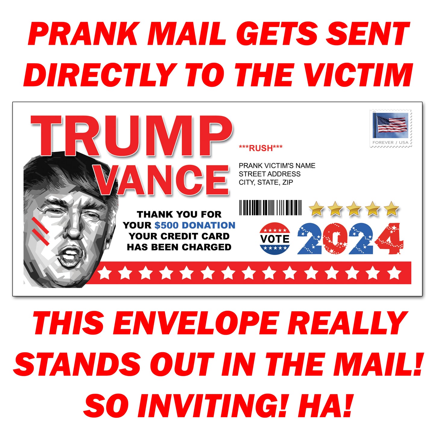 Donald Trump Vance 2024 Donation Mail Revenge Joke Letter