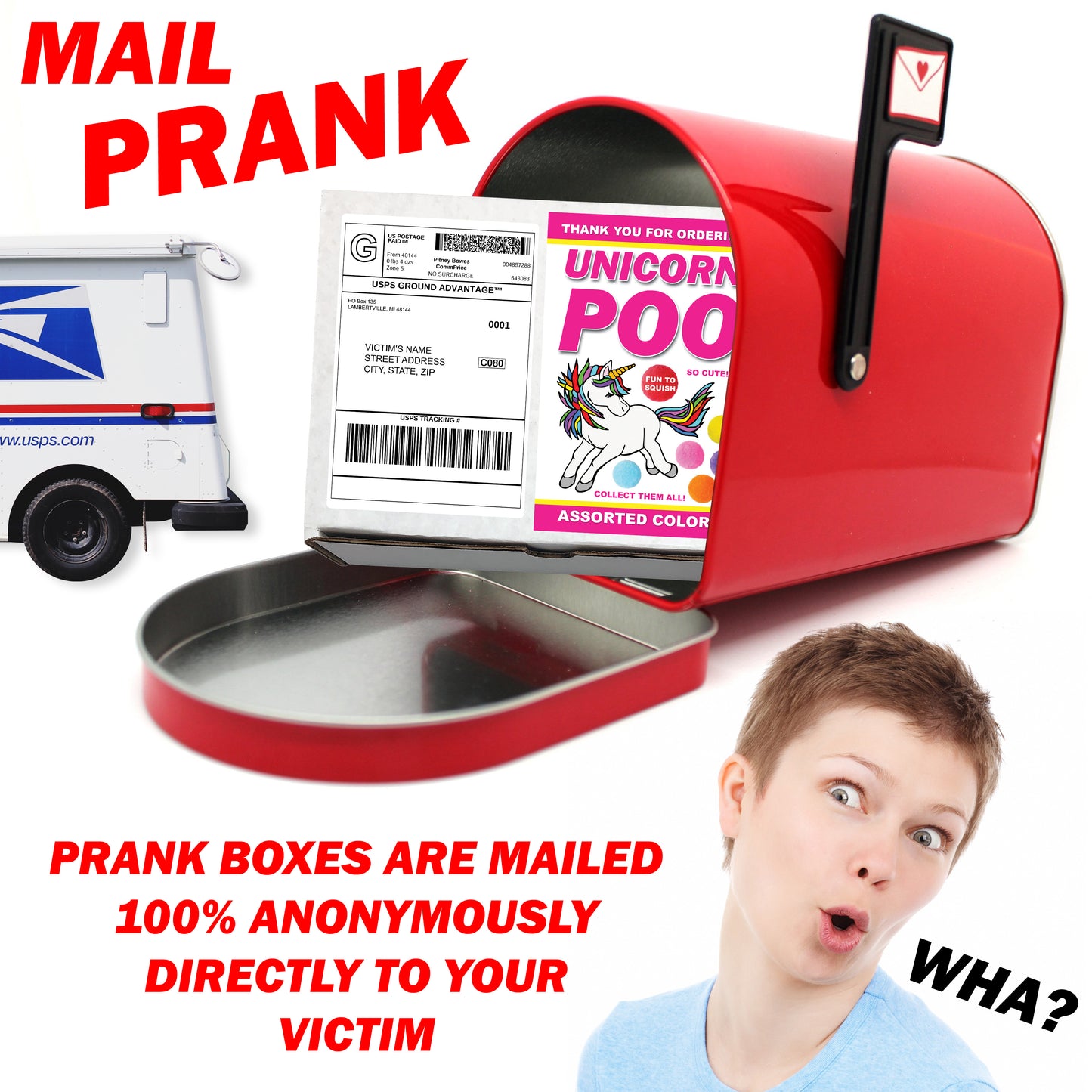 Cute Unicorn Poo Fake Prank Mail