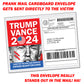 Trump Vance 2024 President Fake Donation Confirmation Packet Mail Gag Gift