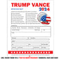 Donald Trump Vance 2024 Donation Mail Revenge Joke Letter