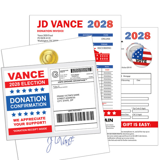 JD Vance 2028 Election Donation Prank Mail