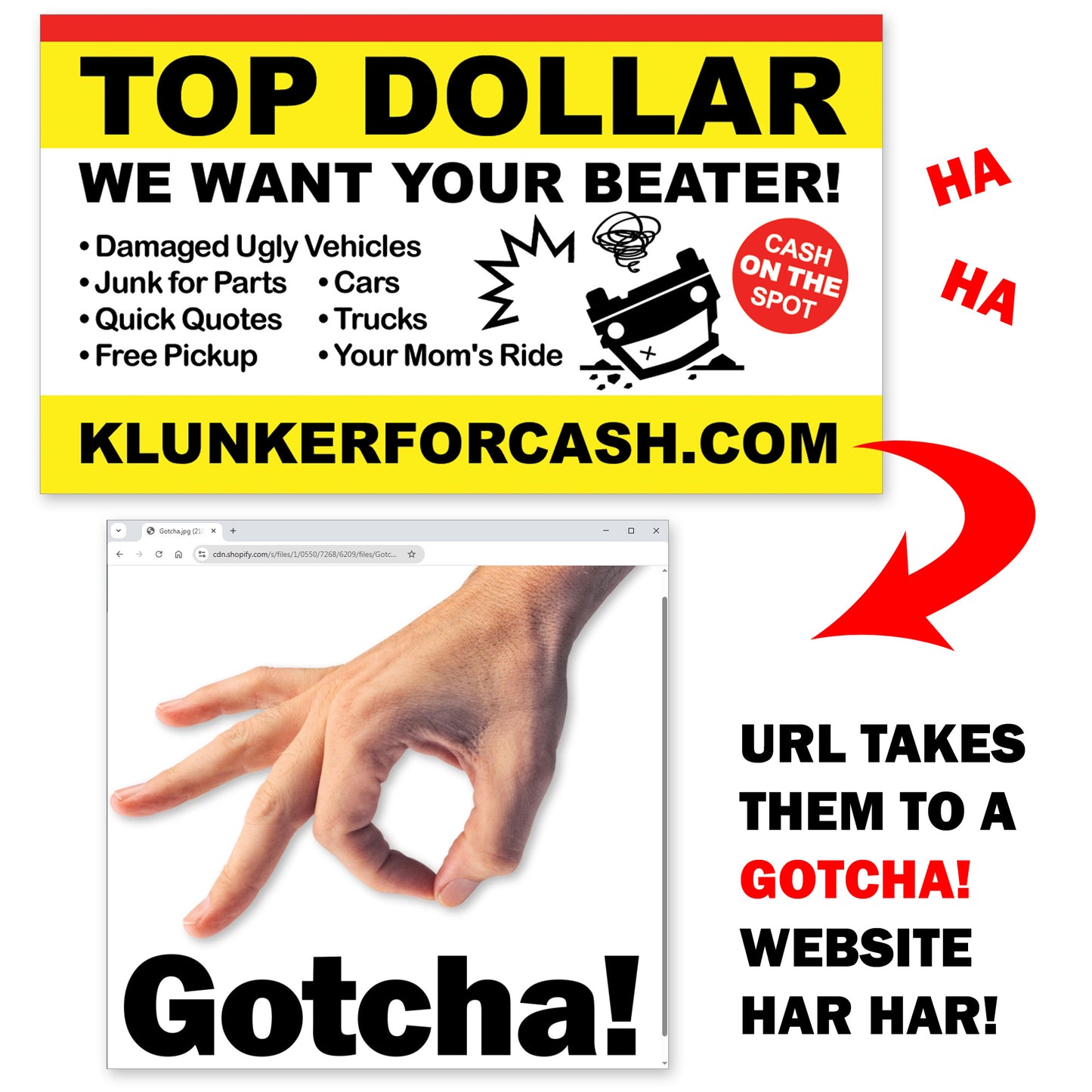 96 Variety Pack Bad Parking Cards Prank Cards