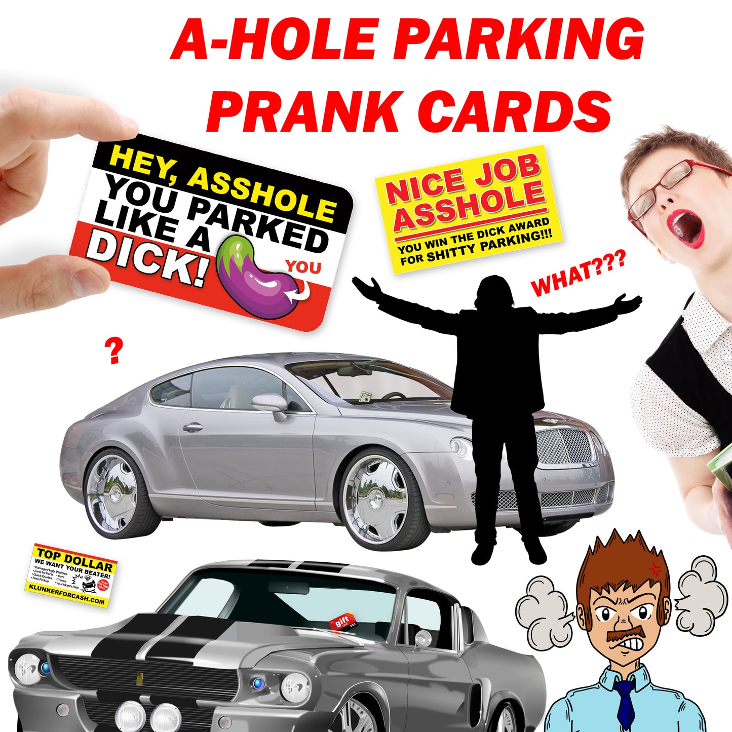 96 Variety Pack Bad Parking Cards Prank Cards