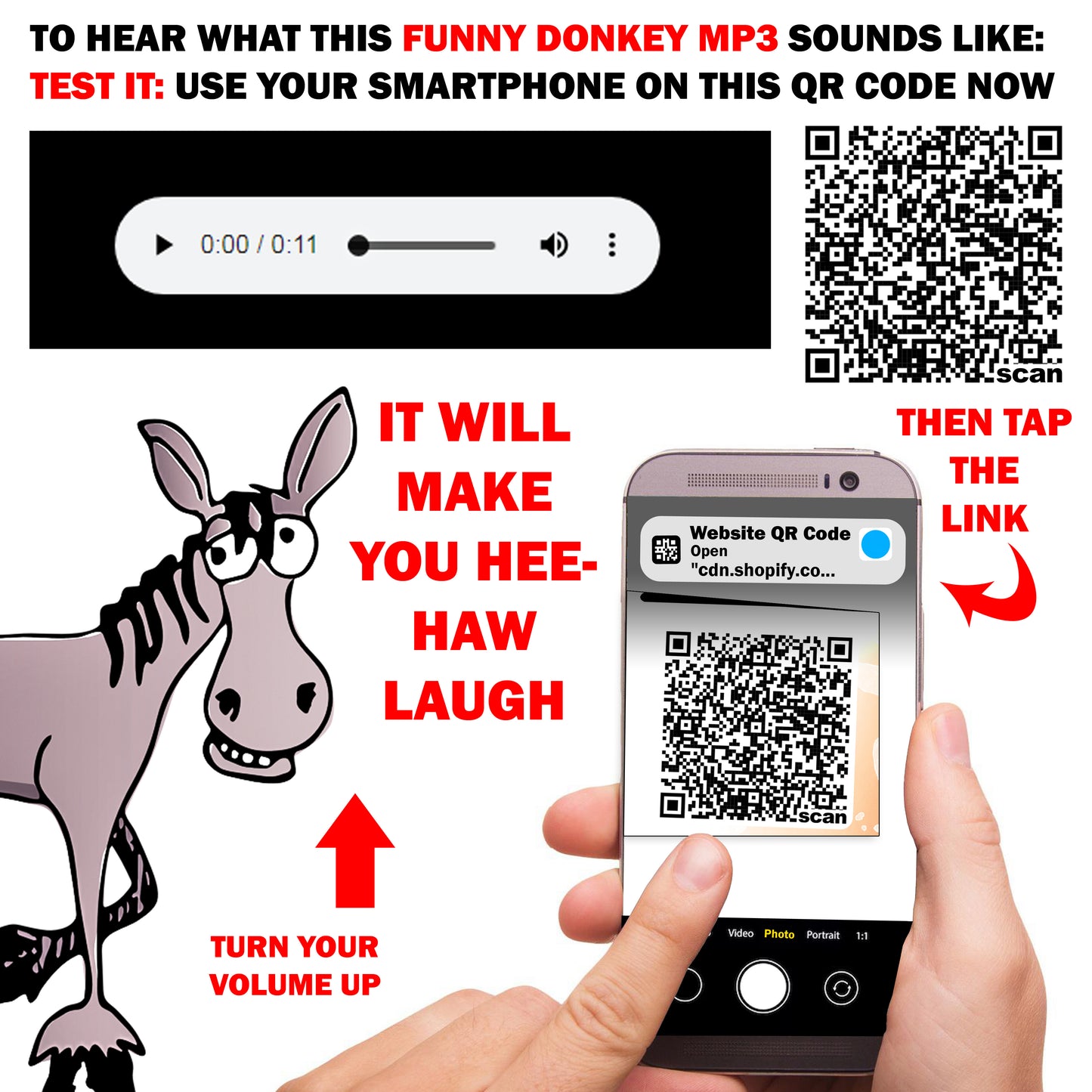 Prank View Menu Cards: Hilarious Donkey Gag, 50 Qty