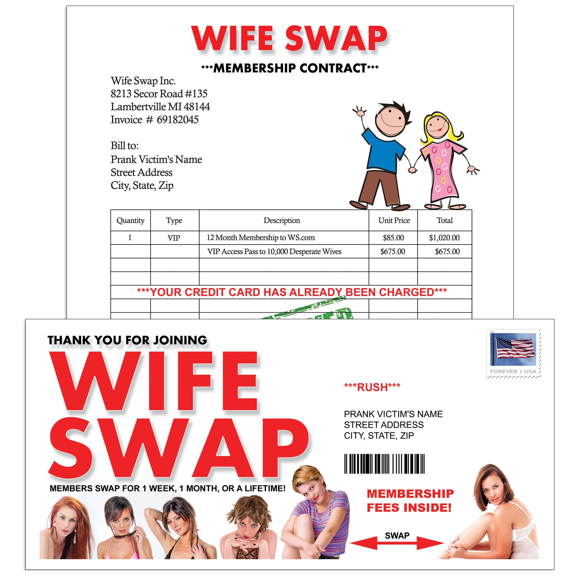 Wife Swap Mail Prank Gag