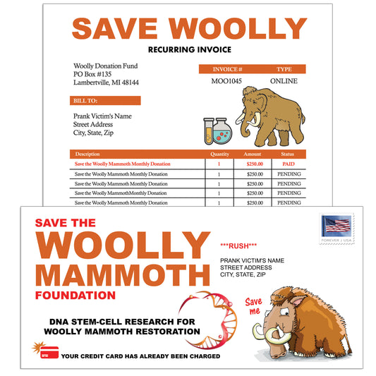 Woolly Mammoth Mail Prank Gag