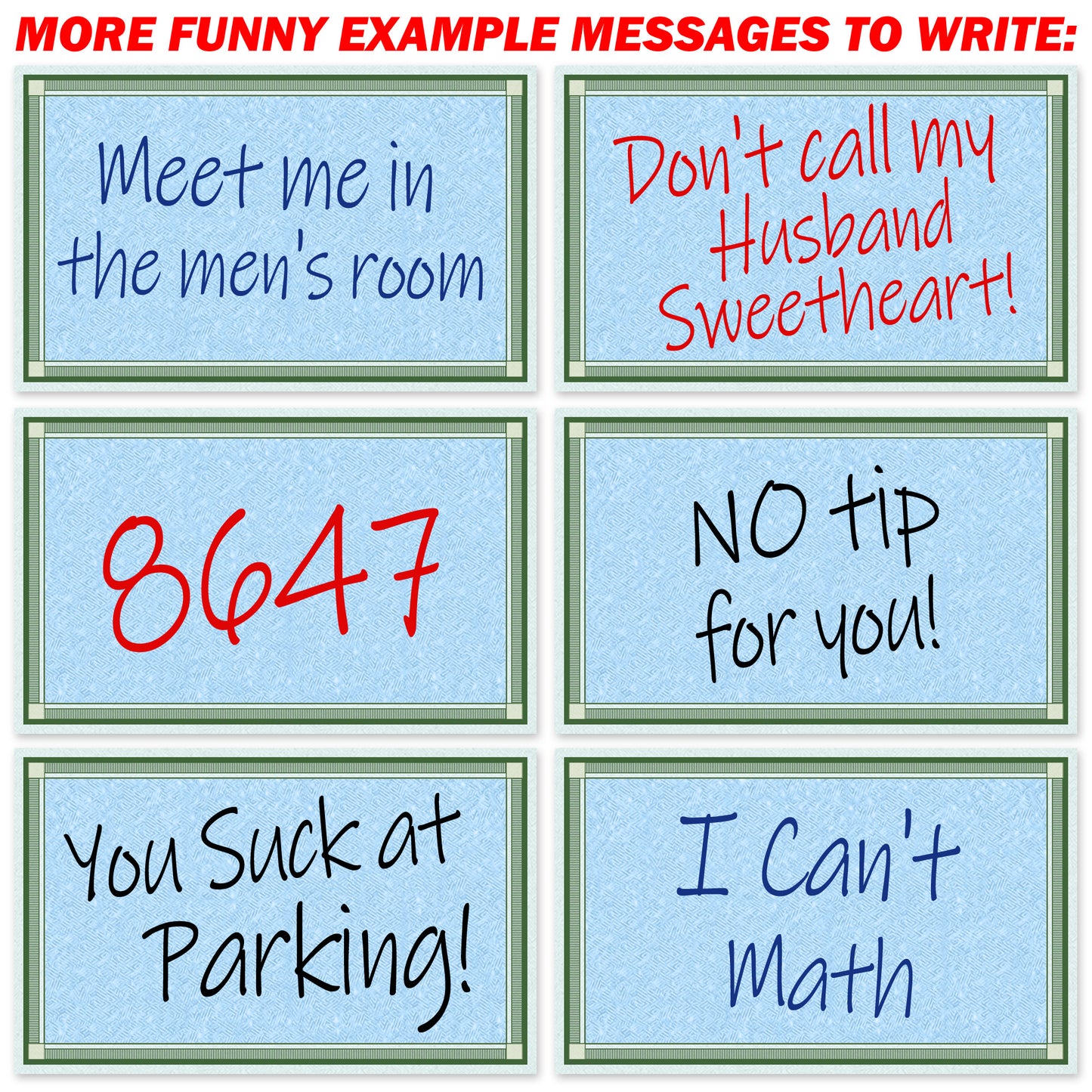 Blank - Write Your Own Message Fake Prank 100 Dollar Bills Money! 50 Qty! Troll Everyone!