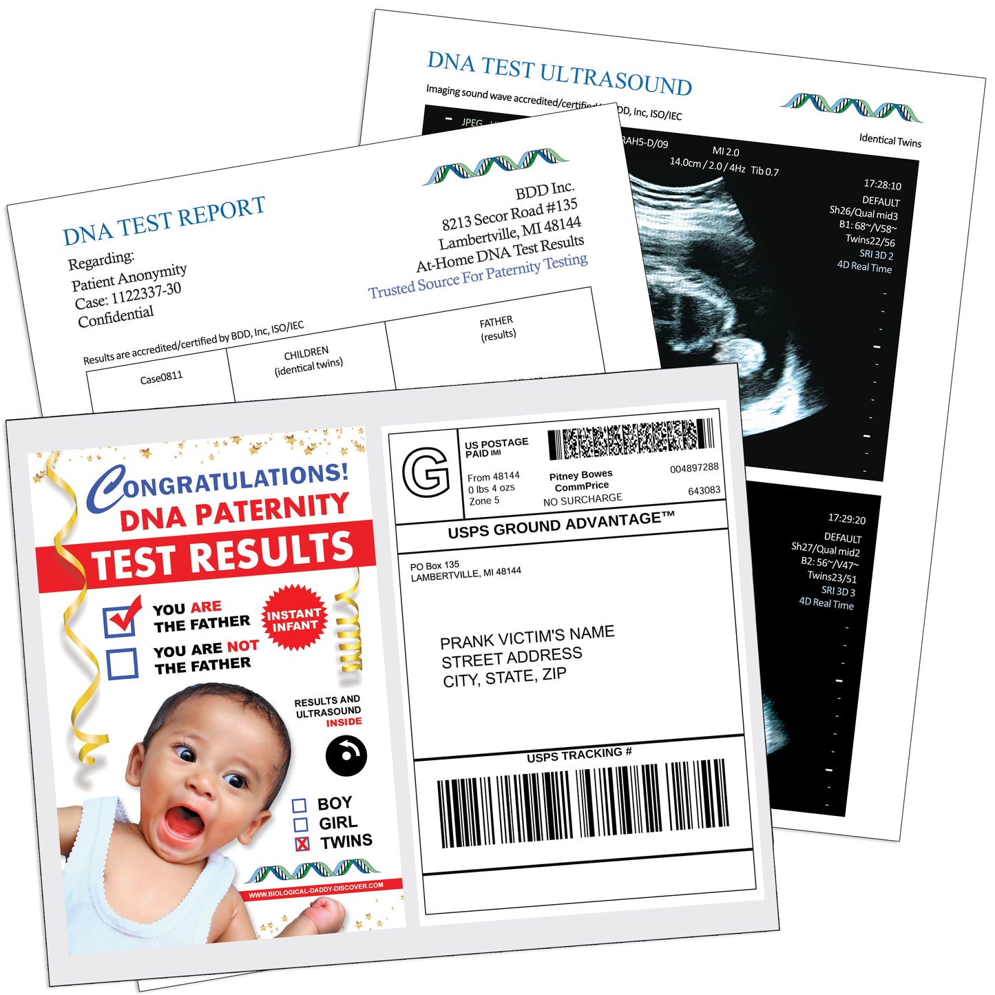 You Are The Father Fake DNA Test Results Prank Mail