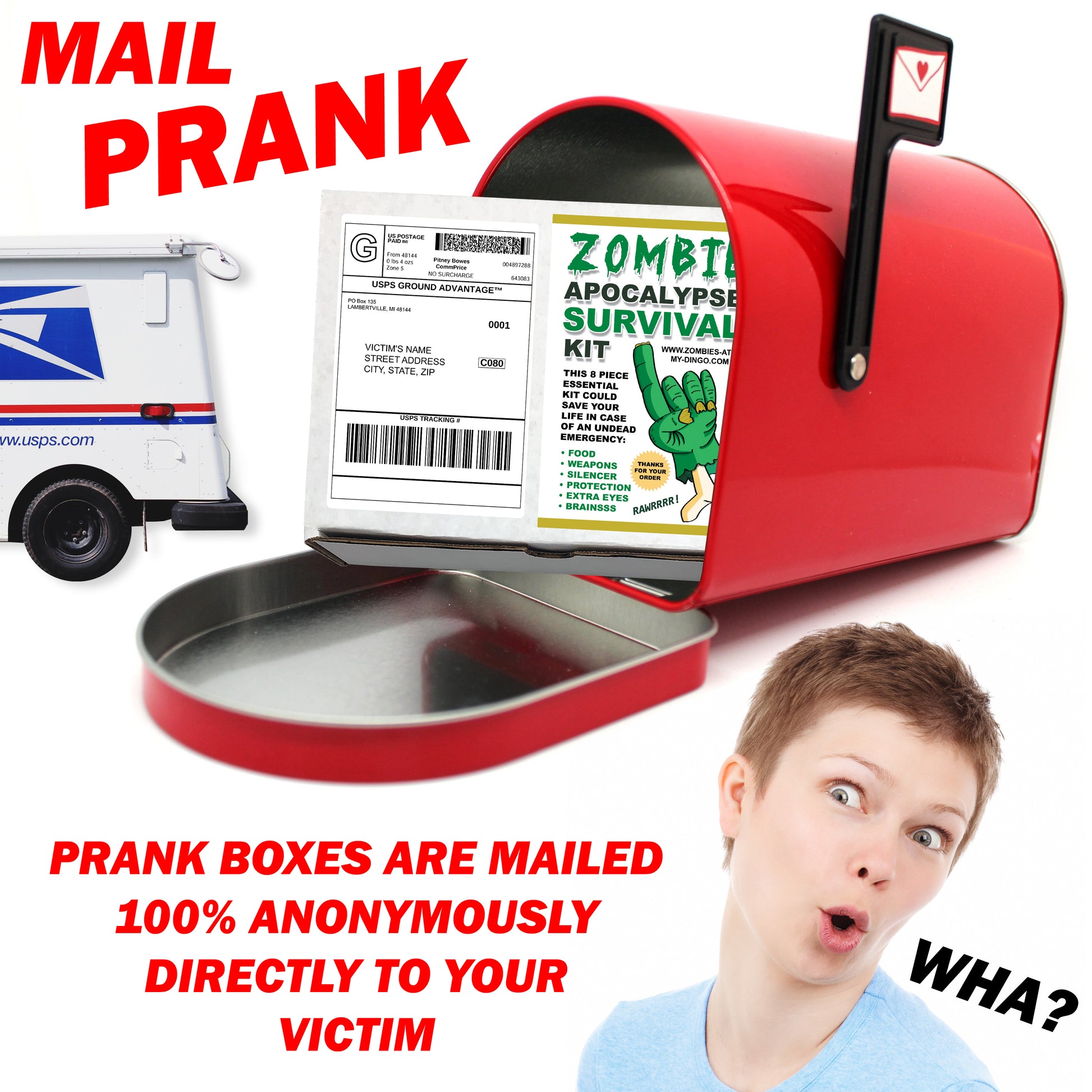 Zombie Apocalypse Survival Kit Prank Mail Gag