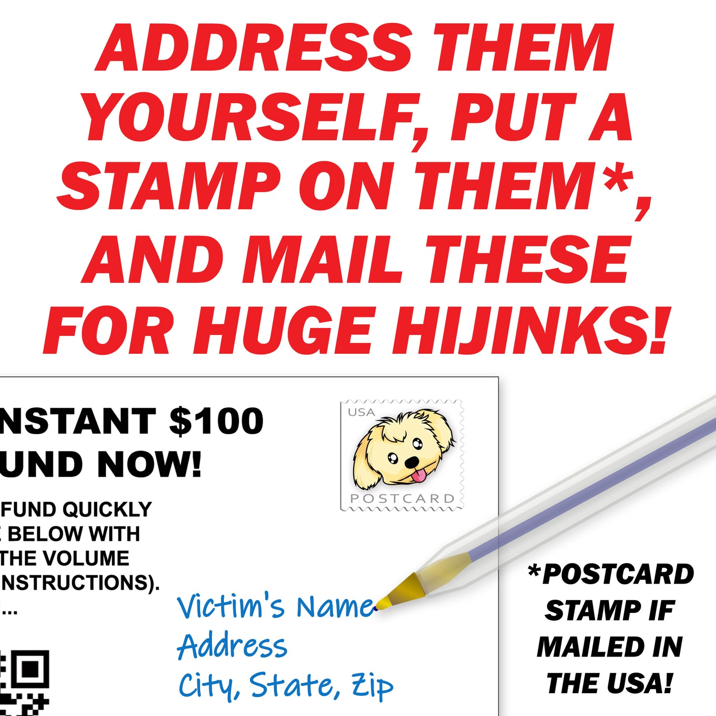 Urgent Sex Toy Recall Prank Postcards 12 Pack