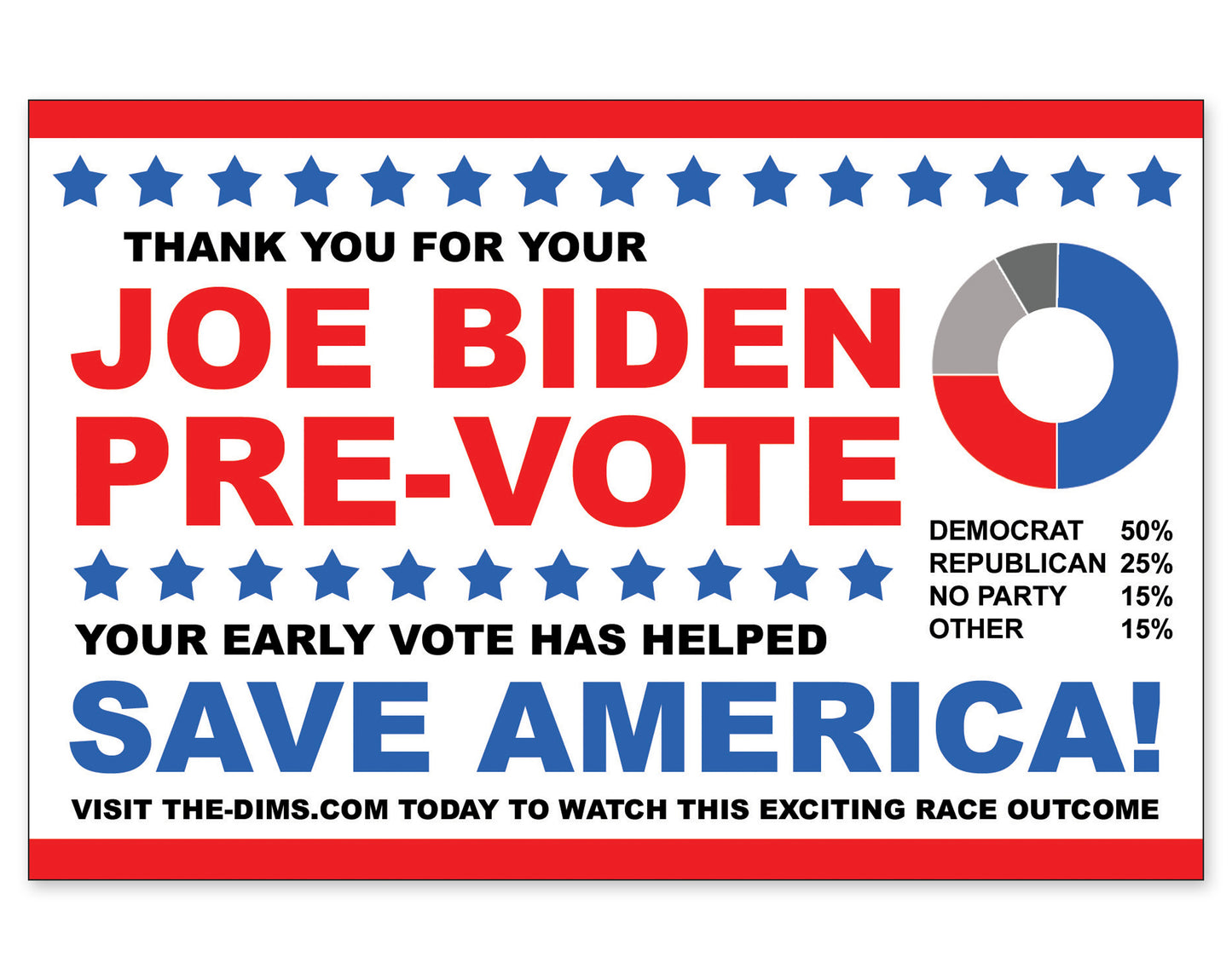 Joe Biden Pre-Vote Joke Party Funny Prank Postcard