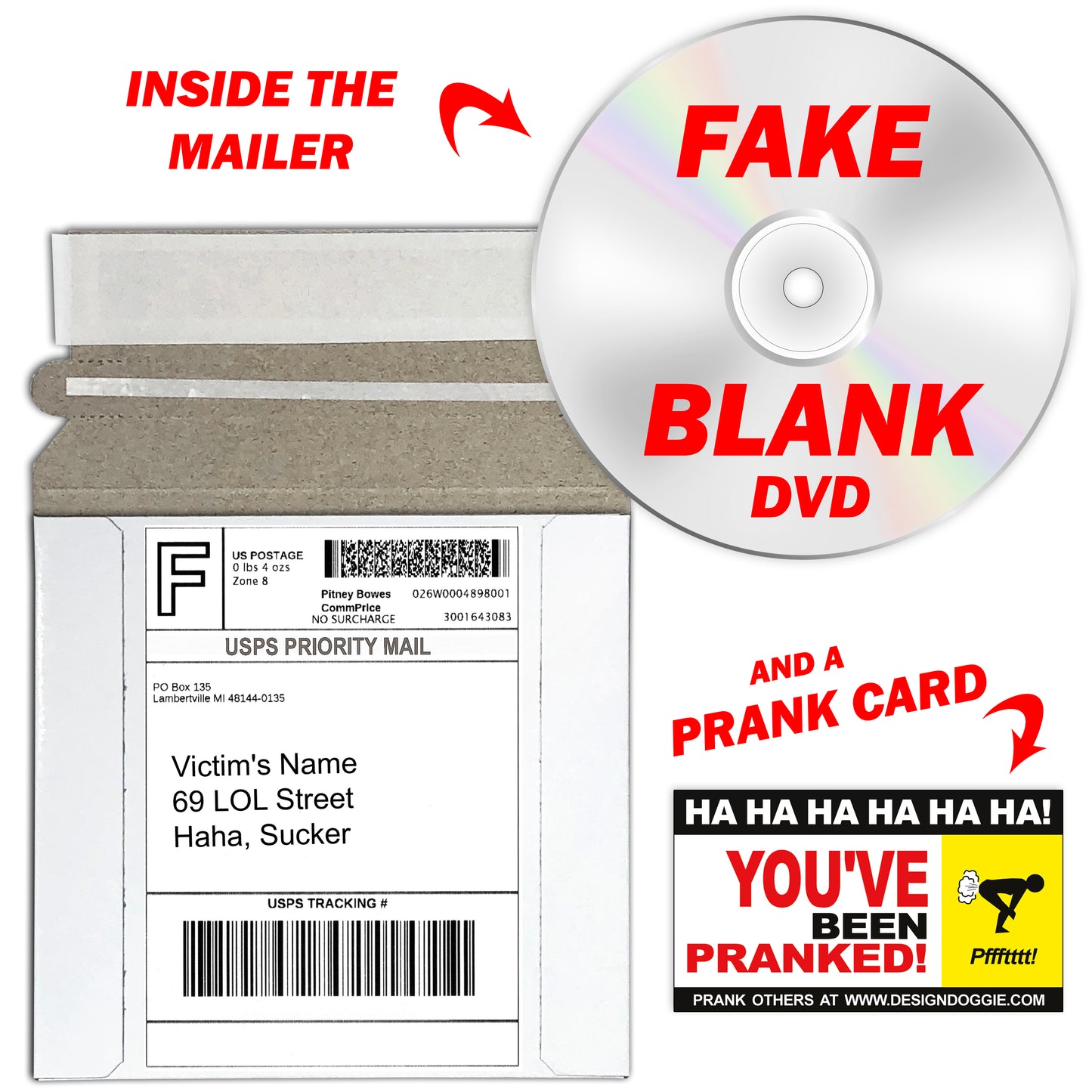 Mullets Fake DVD mail prank gets sent directly to your victims 100% anonymously!