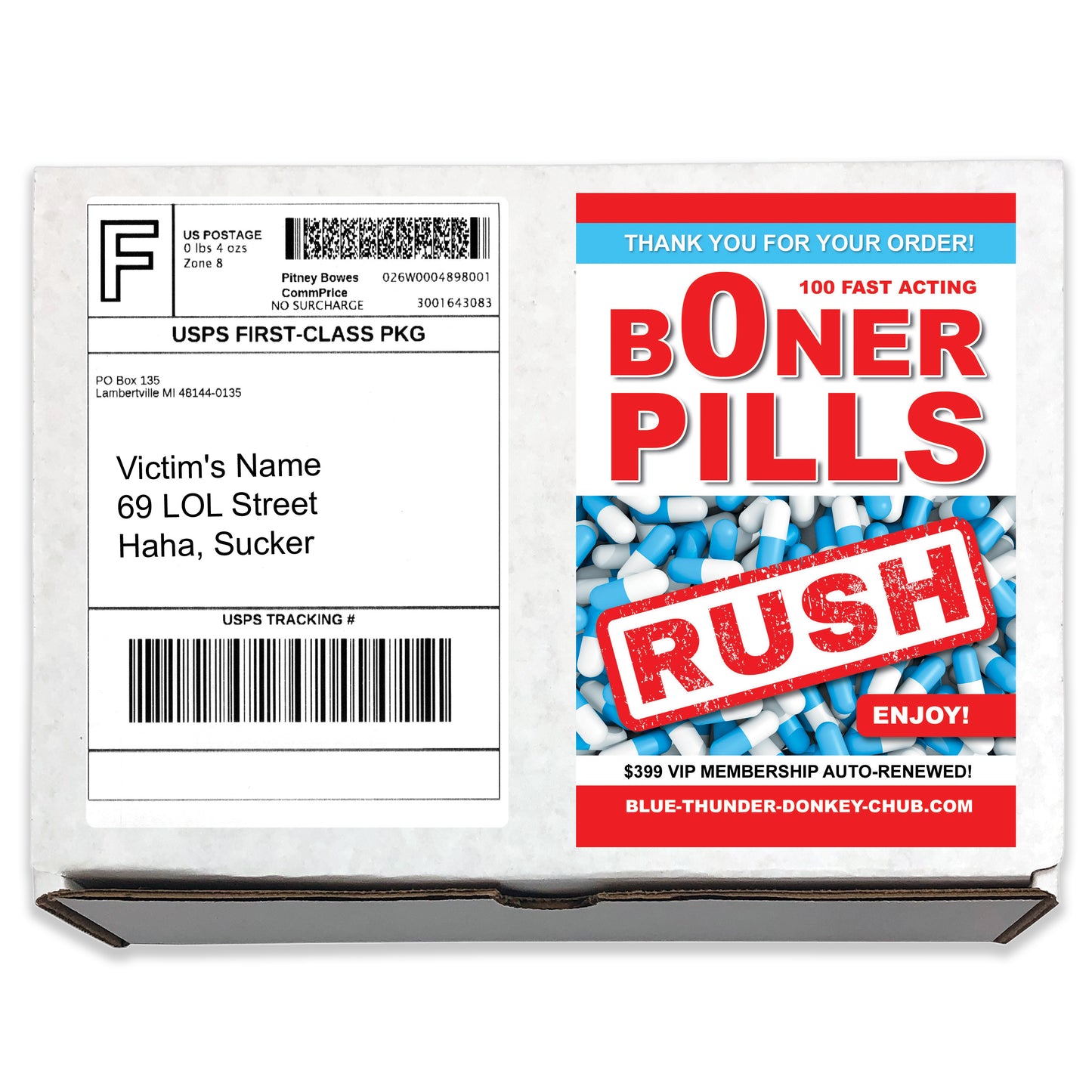 B0ner Pills Prank Mail