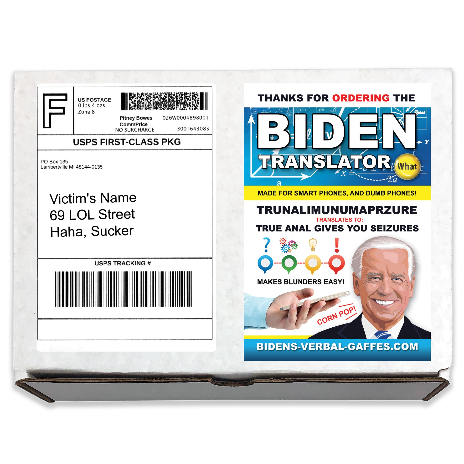 Joe Biden Translator embarrassing prank box