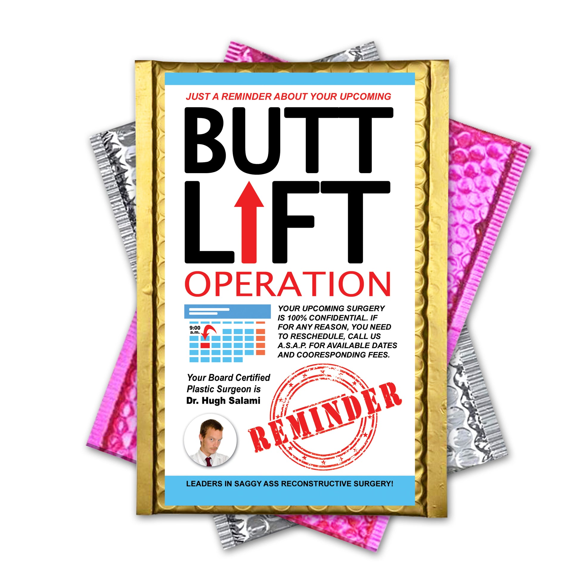 Butt Lift Operation embarrassing prank envelope