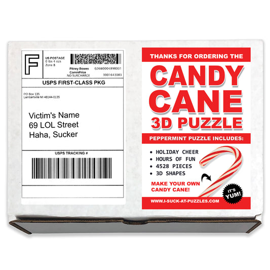 Candy Cane 3D Puzzle embarrassing prank box