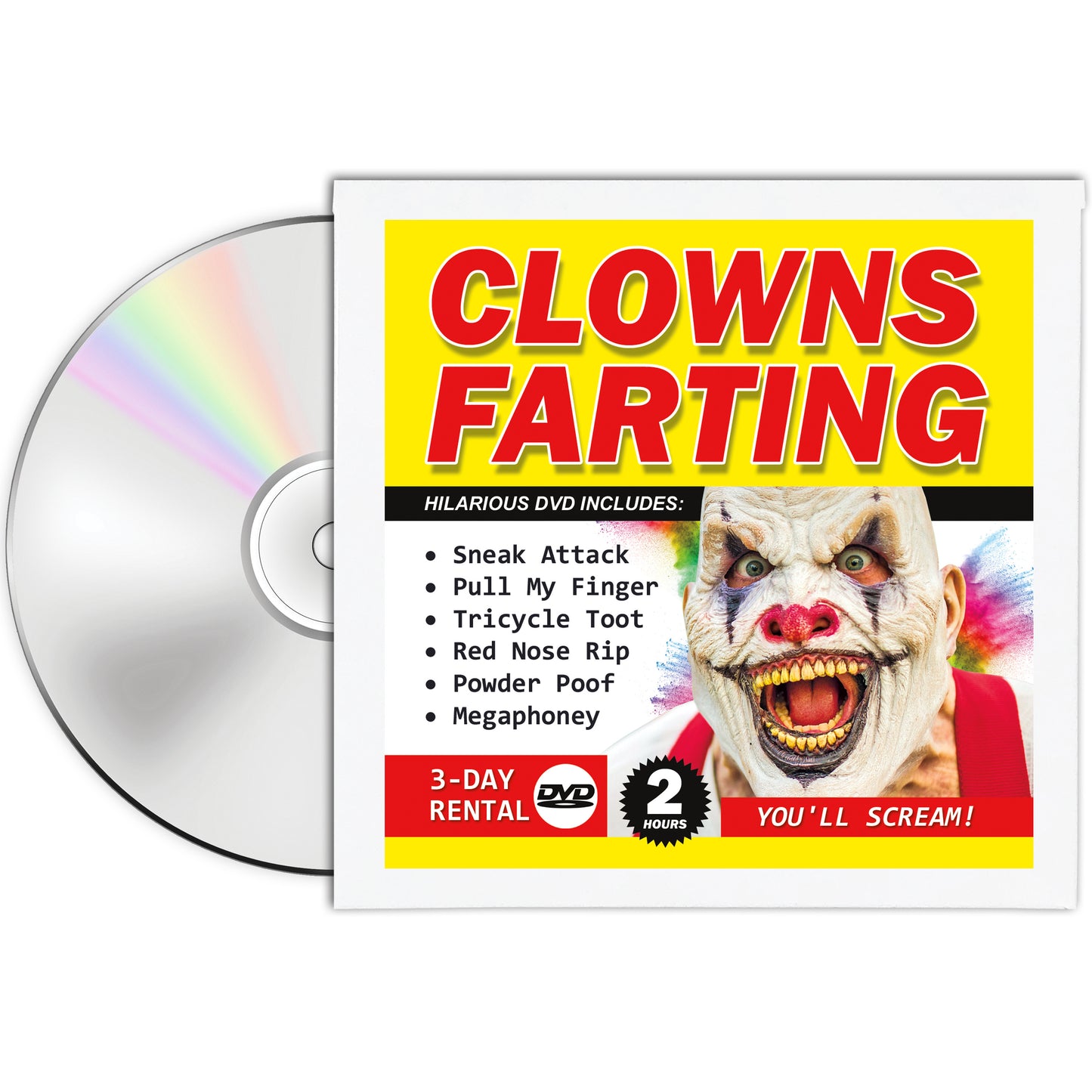 Clowns Farting Fake DVD mail prank