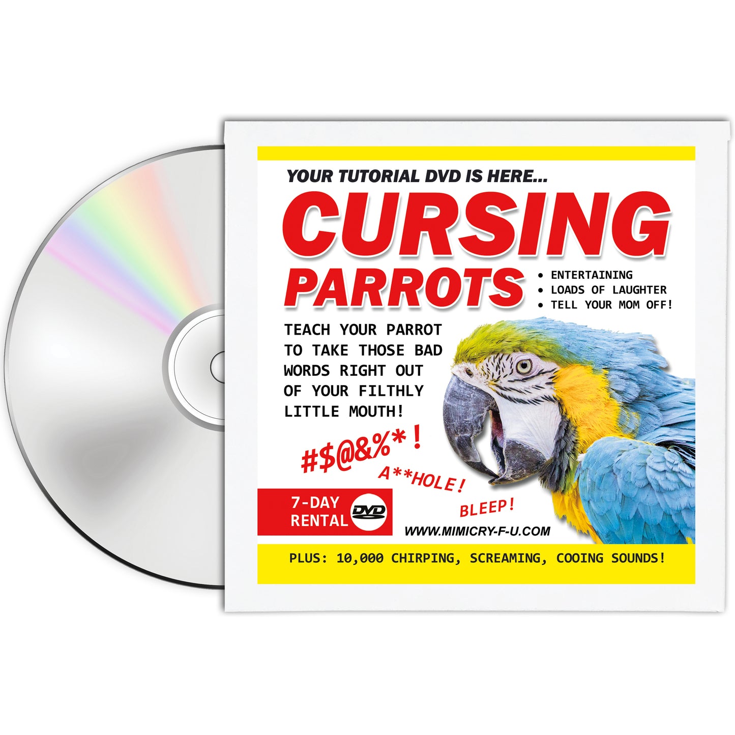 Cursing Parrots Fake Blank DVD Gag