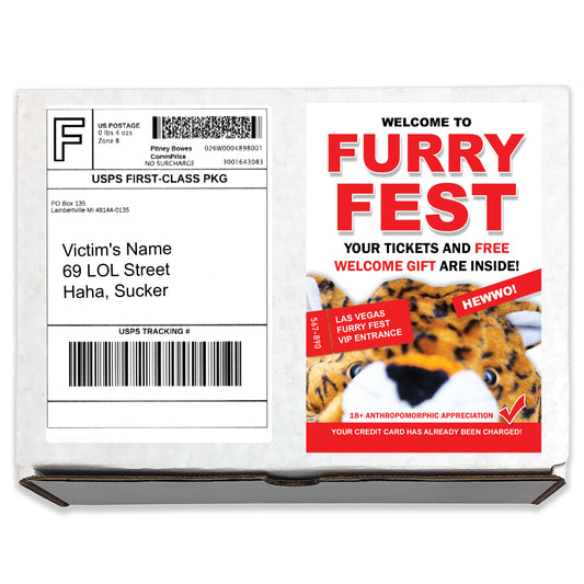 Furry Fest embarrassing prank box