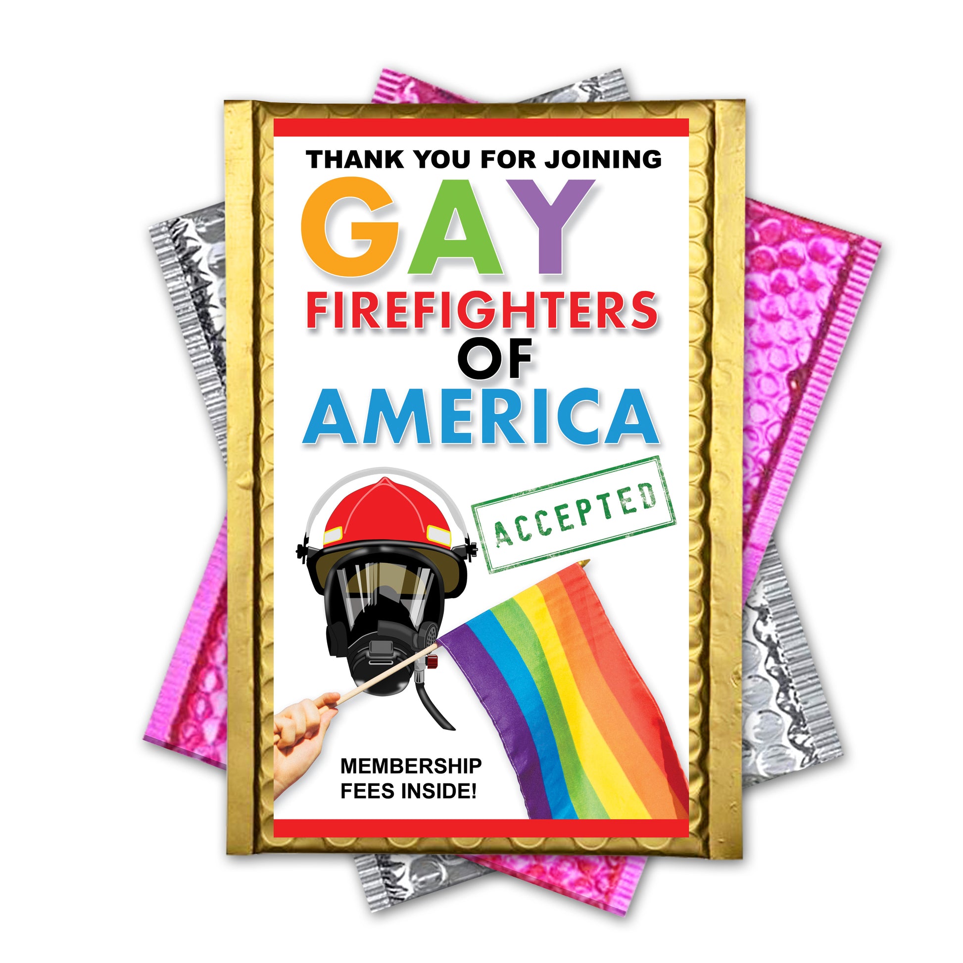Gay Firefighters of America embarrassing prank envelope