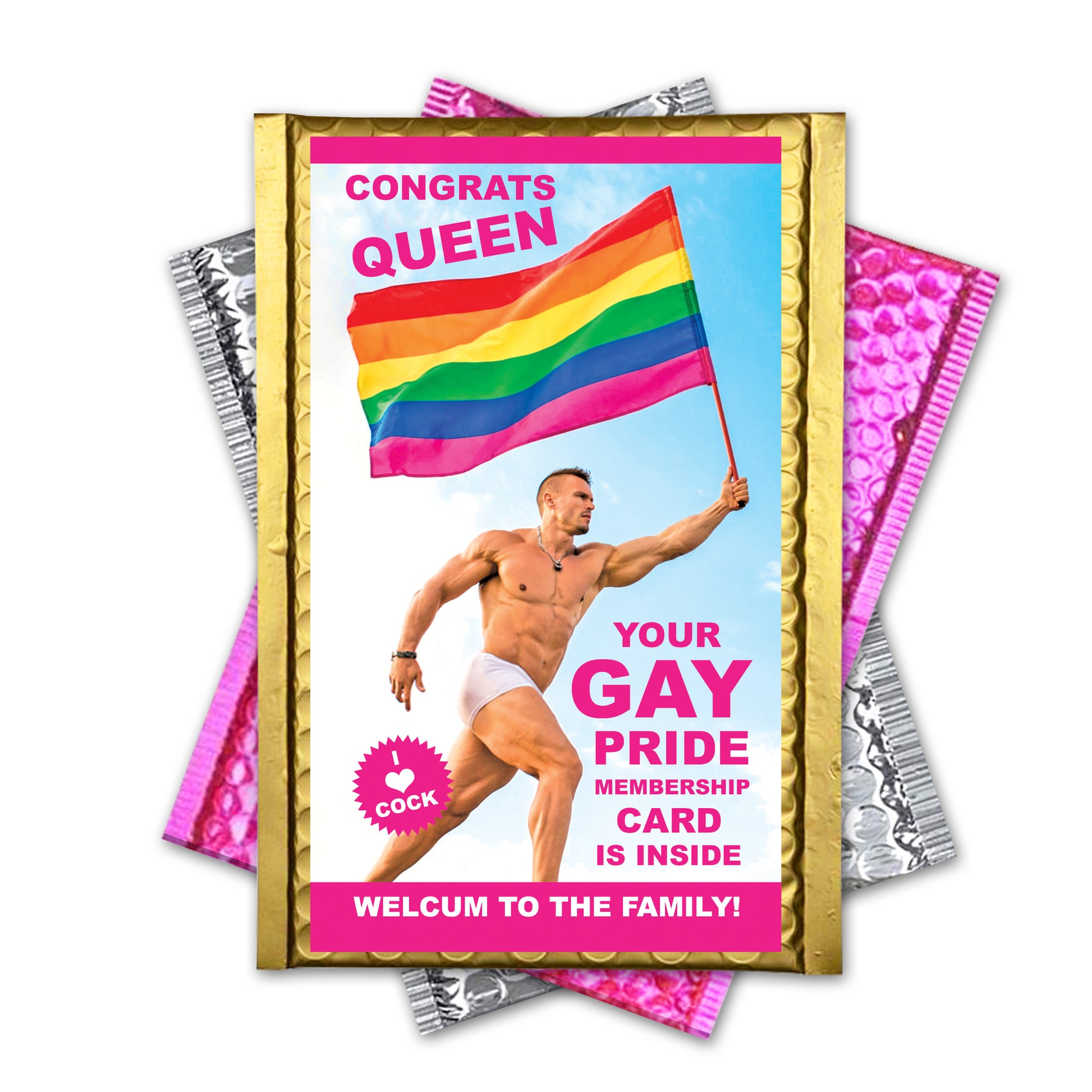 Gay Pride Membership embarrassing prank envelope