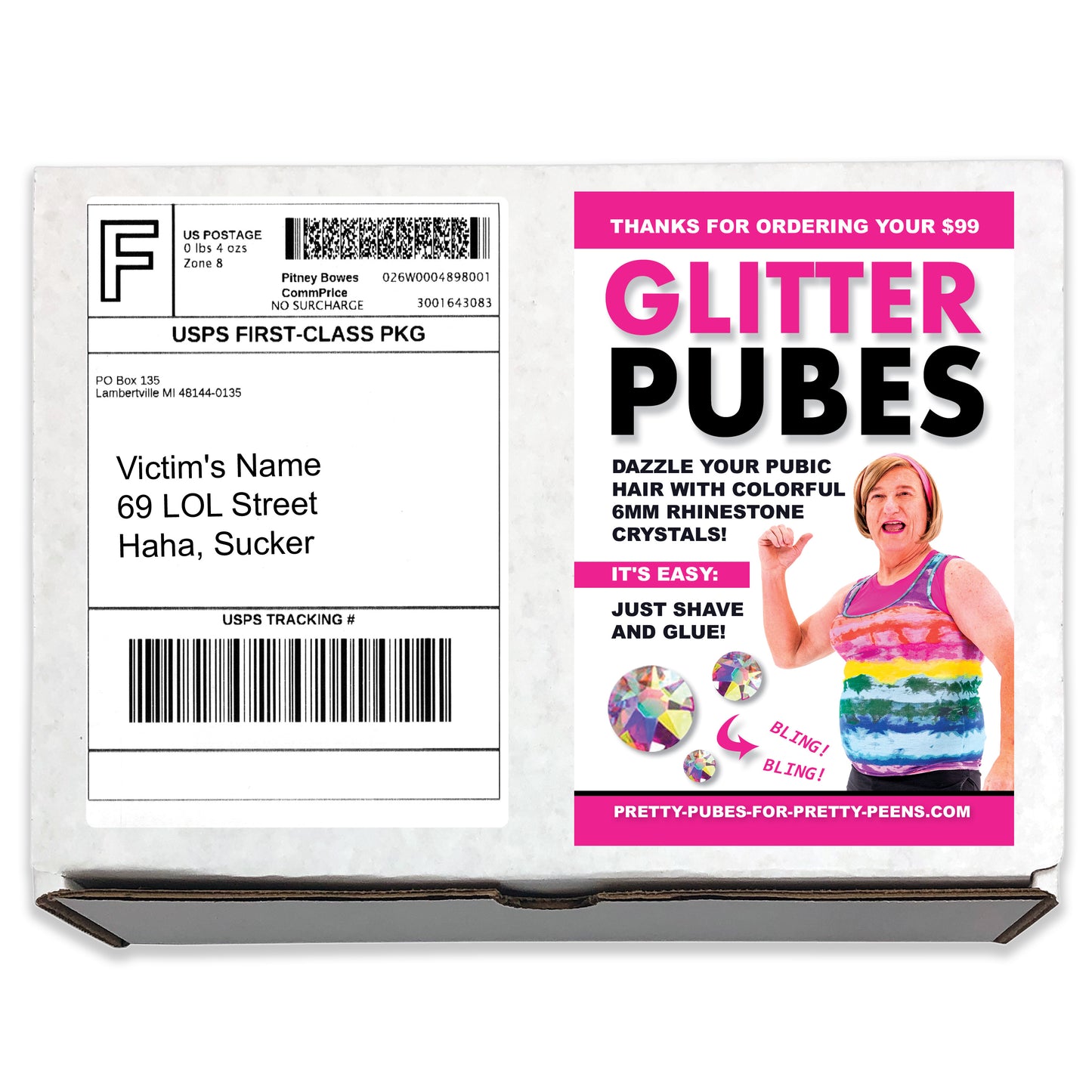 Glitter Pubes Prank Mail Box