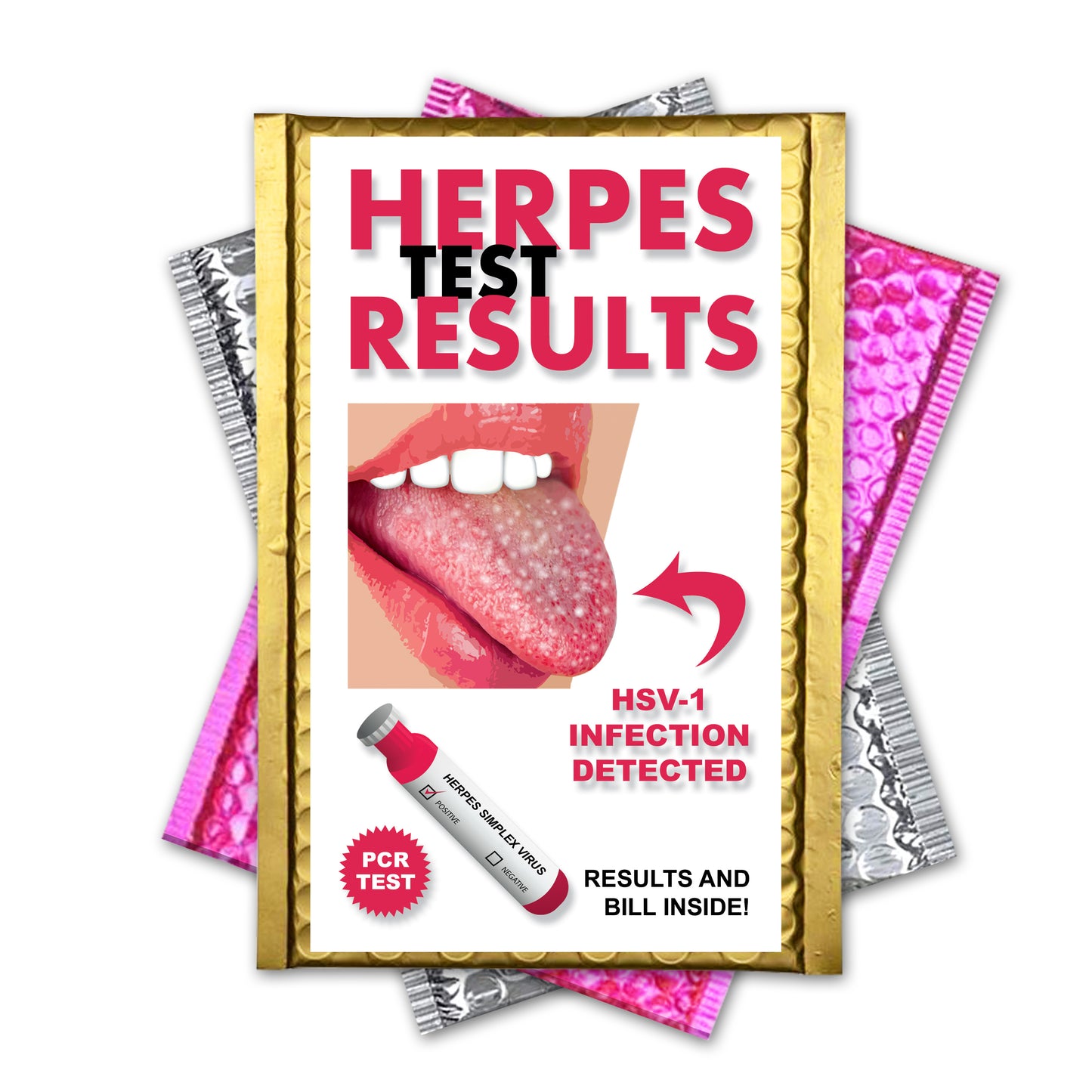 Herpes Test Results embarrassing prank envelope