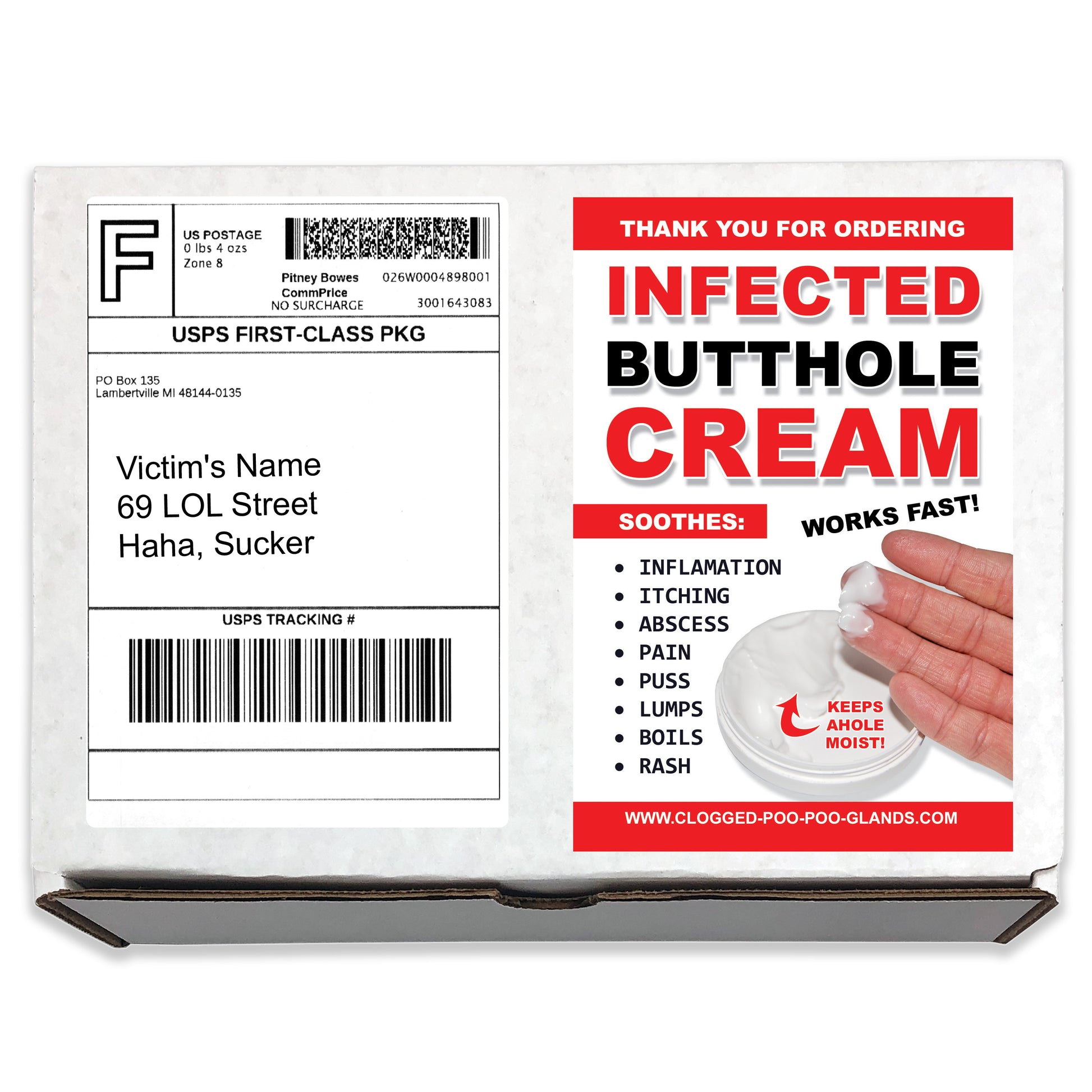 Infected Butthole Cream Prank Box