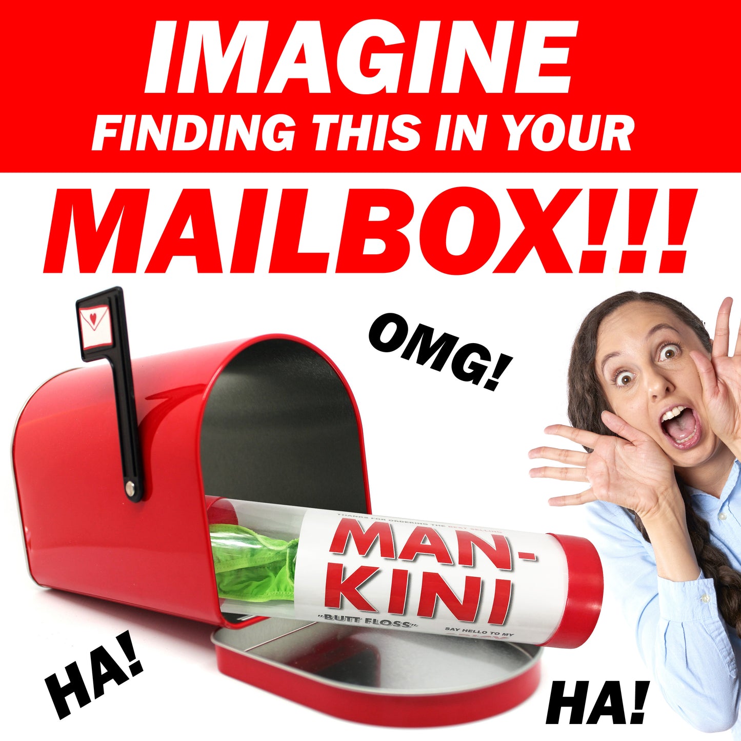 Mankini embarrassing clear prank tube gets mailed directly to your victims 100% anonymously!