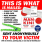 Mankini embarrassing clear prank tube gets mailed directly to your victims 100% anonymously!